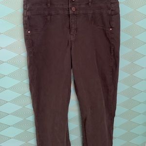 Olive green refuge skinny jeans